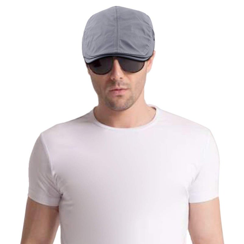 moonsix Newsboys Caps for Men,Beret Leather Hat Gatsby Flat Hats Ivy Driving Cap,Grey - Image 3